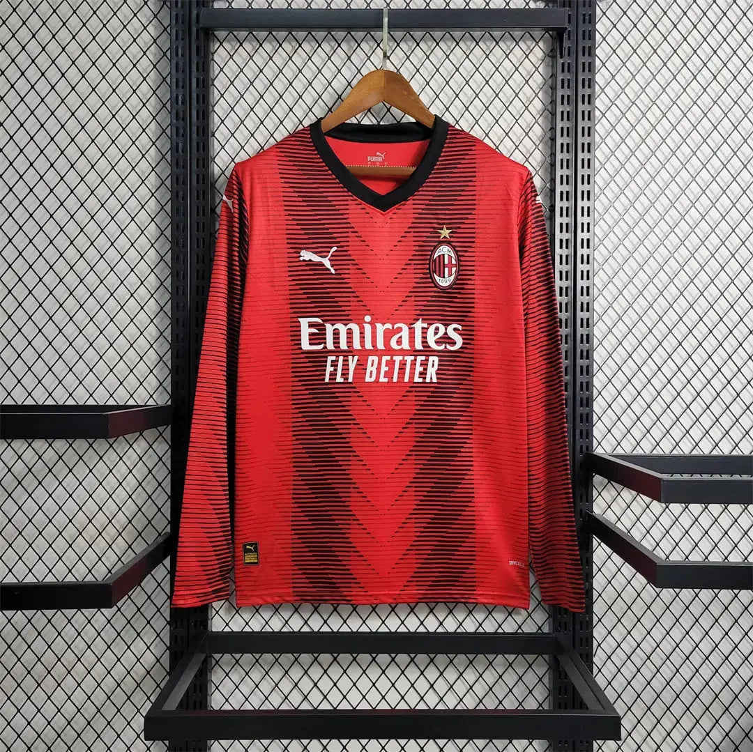 MAILLOT AC MILAN DOMICILE 2023/2024 VERSION MANCHES LONGUES - MODAFOOT