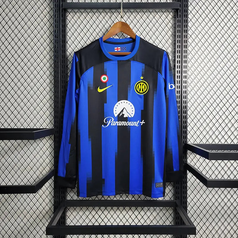 MAILLOT INTER MILAN DOMICILE 2023/2024 VERSION MANCHES LONGUES - MODAFOOT