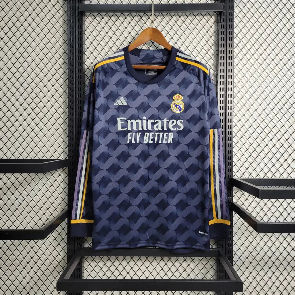 MAILLOT REAL MADRID EXTÉRIEUR 2023/2024 VERSION MANCHES LONGUES - MODAFOOT