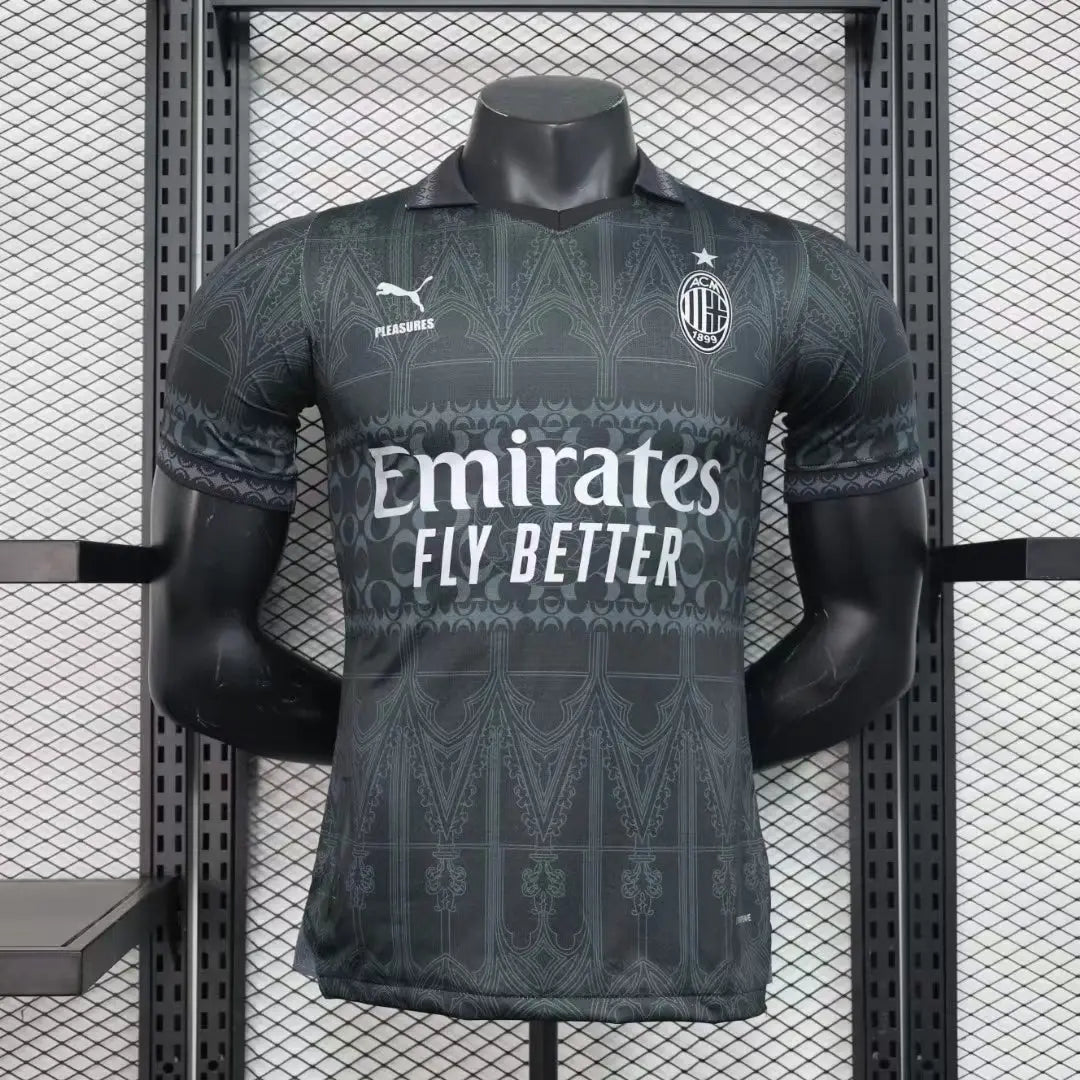 MAILLOT AC MILAN EDITION PLEASURES FOURTH NOIR 2023/2024 Onze Maillots