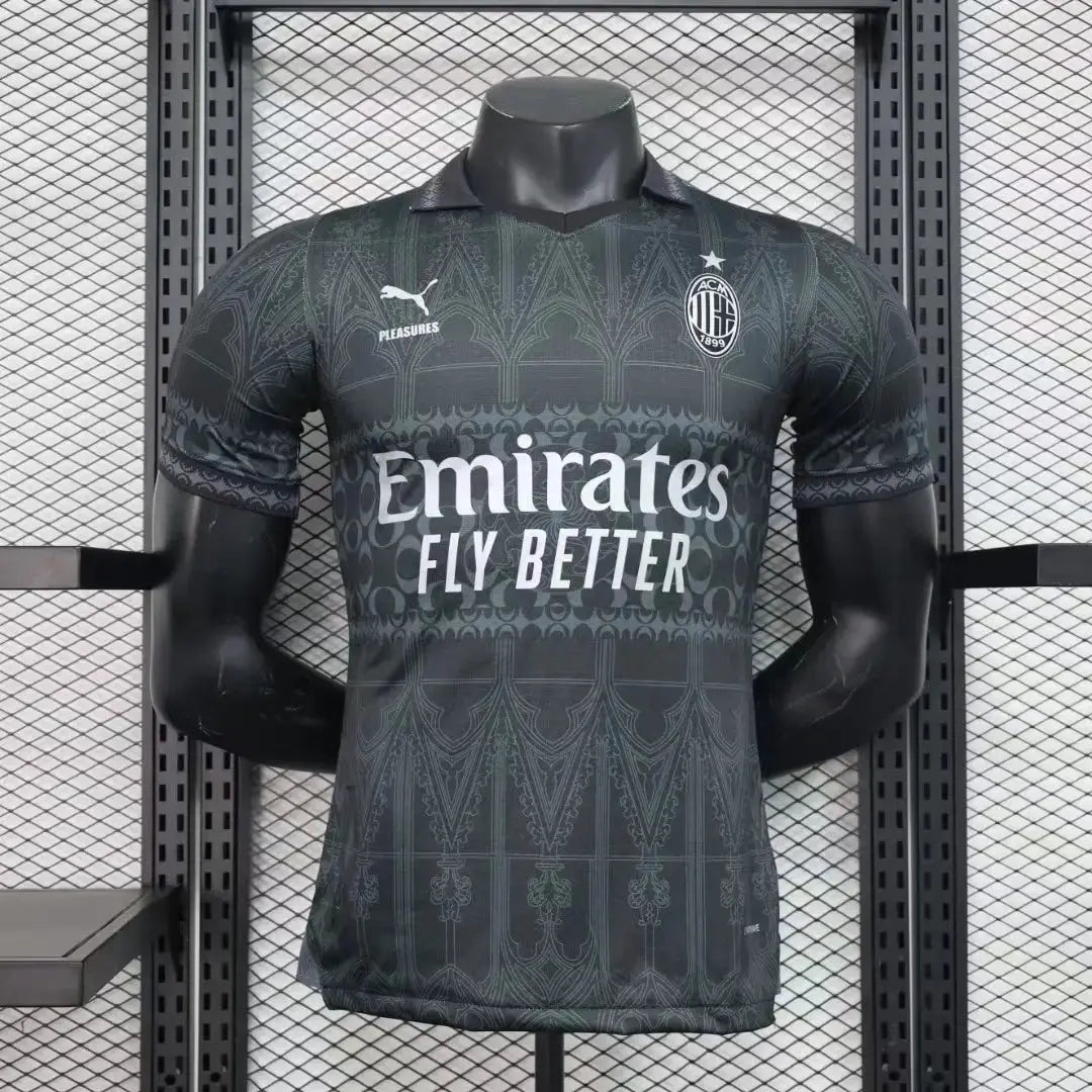 MAILLOT AC MILAN EDITION PLEASURES FOURTH NOIR 2023/2024 Onze Maillots