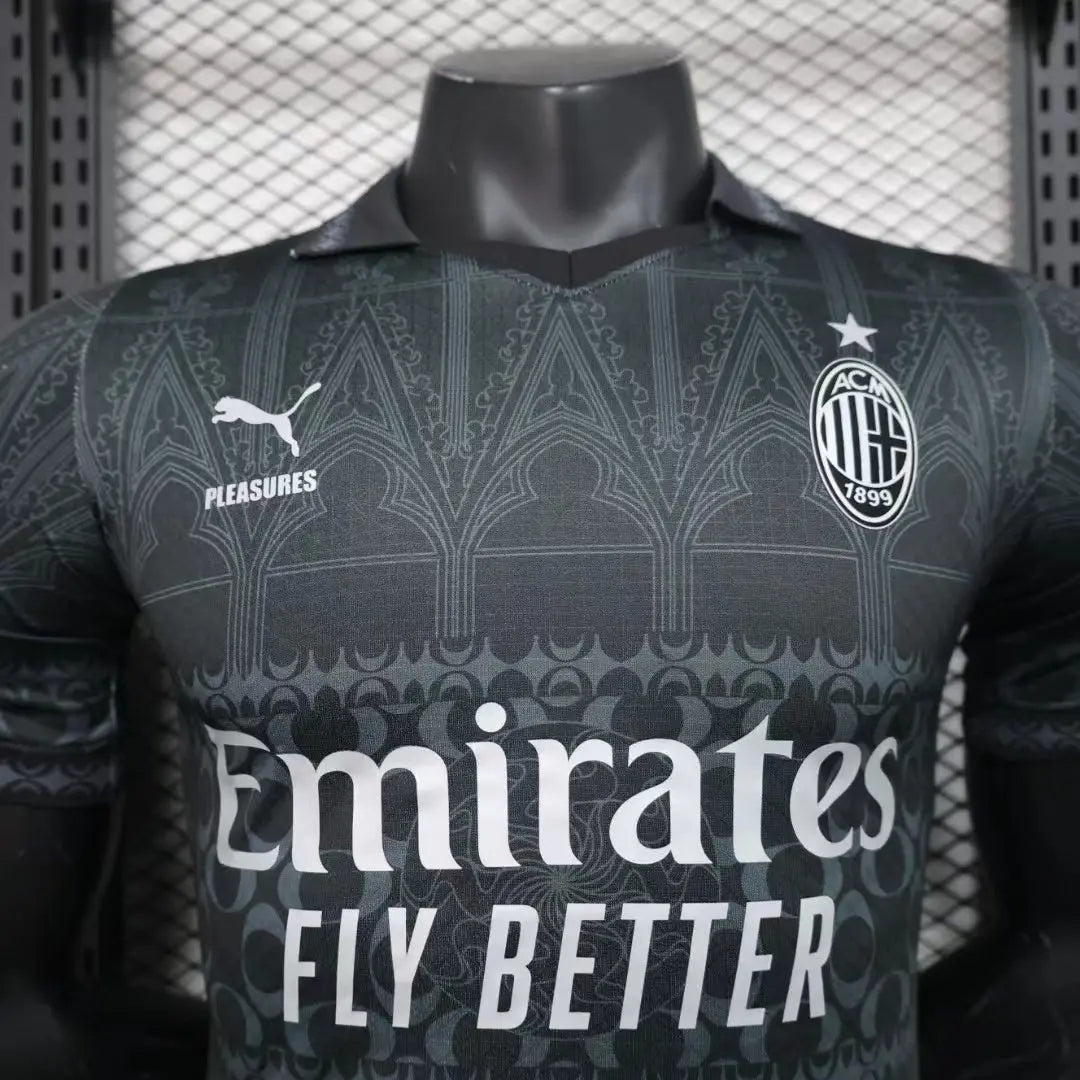 MAILLOT AC MILAN EDITION PLEASURES FOURTH NOIR 2023/2024 Onze Maillots