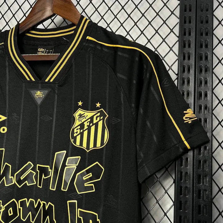 Santos maillot foot " Noir "2024 2025 "Charlie Brown Jr" MODAFOOT