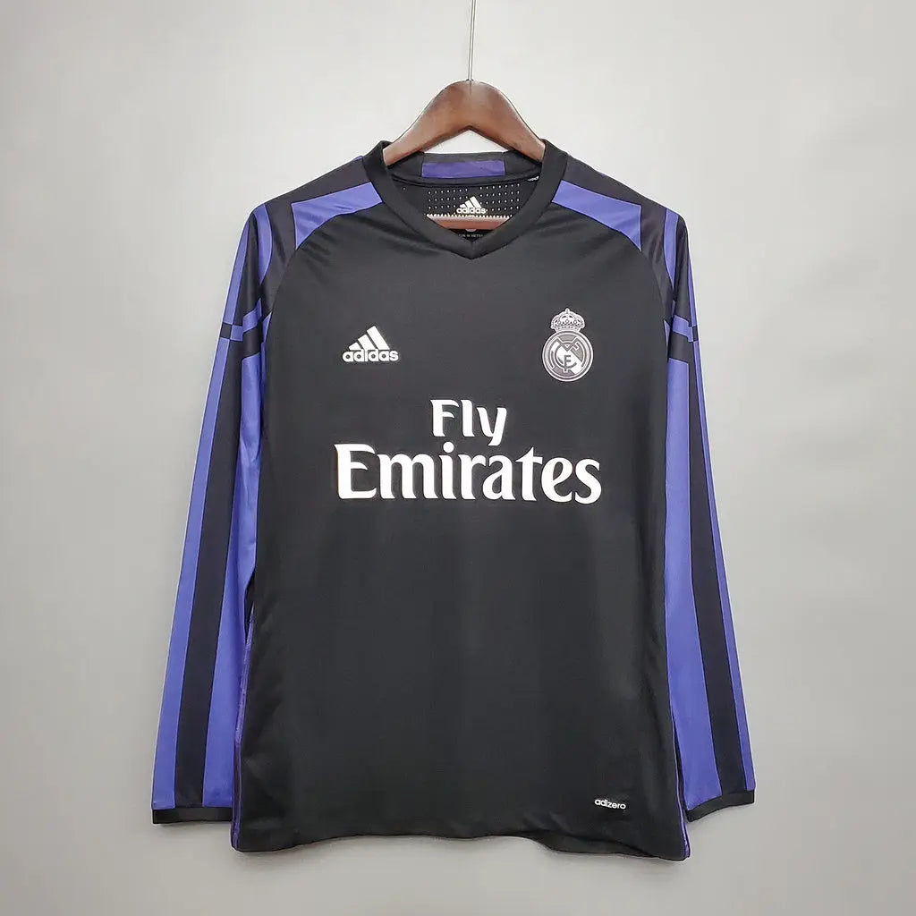 MAILLOT REAL MADRID EXTÉRIEUR 2015/2016 VERSION MANCHES LONGUES - MODAFOOT