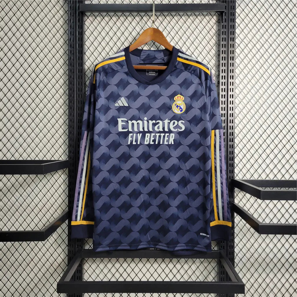 MAILLOT REAL MADRID EXTÉRIEUR 2023/2024 VERSION MANCHES LONGUES - MODAFOOT